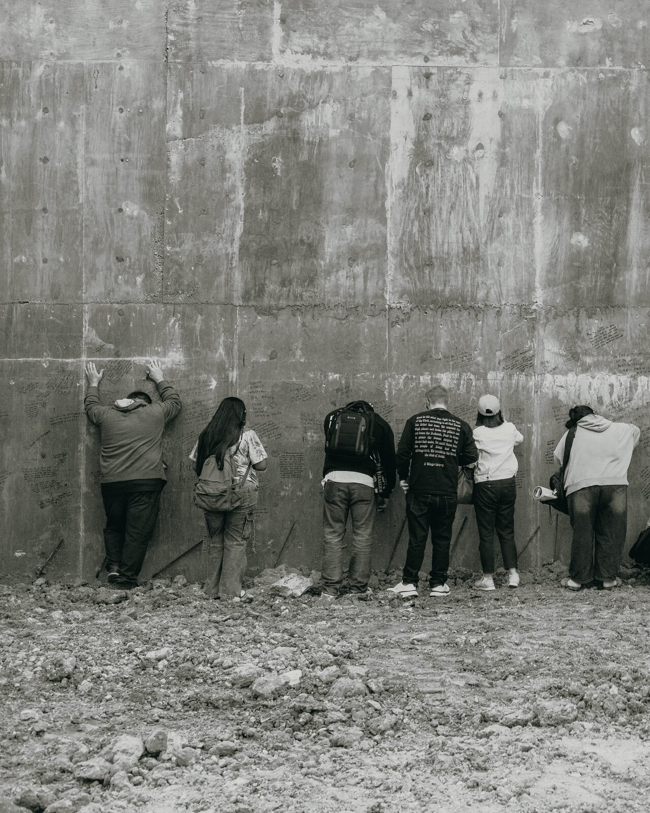 Visitors writing on the walls