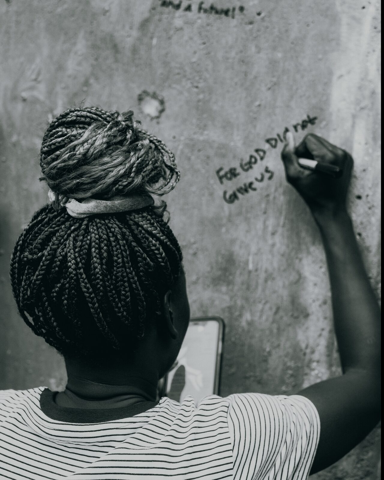 Writing a promise on the wall